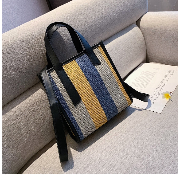 IELGY Canvas bag spring and summer hit color one-shoulder slanted bag carry-on women's bag