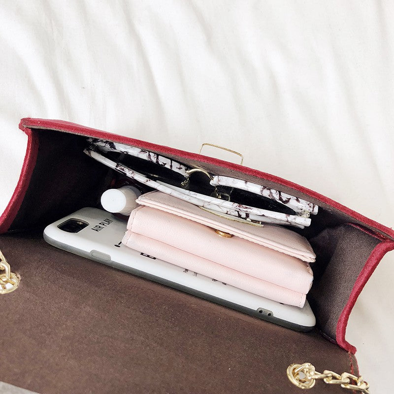 Velvet bag Messenger bag chain bag