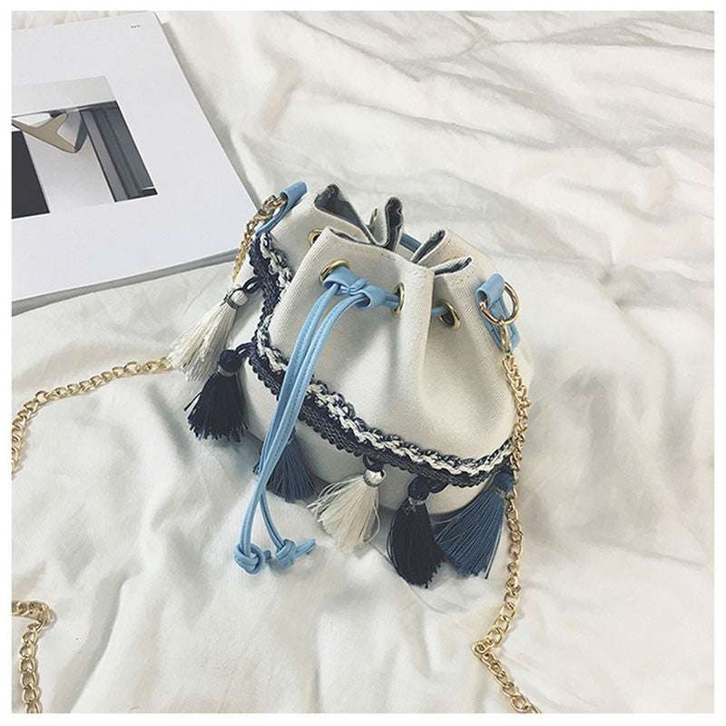 Handbags new chain tassel buckets
