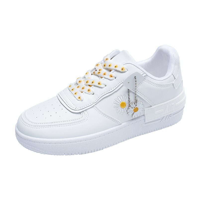 IELGY fashion ladies small daisy breathable port style casual white shoes
