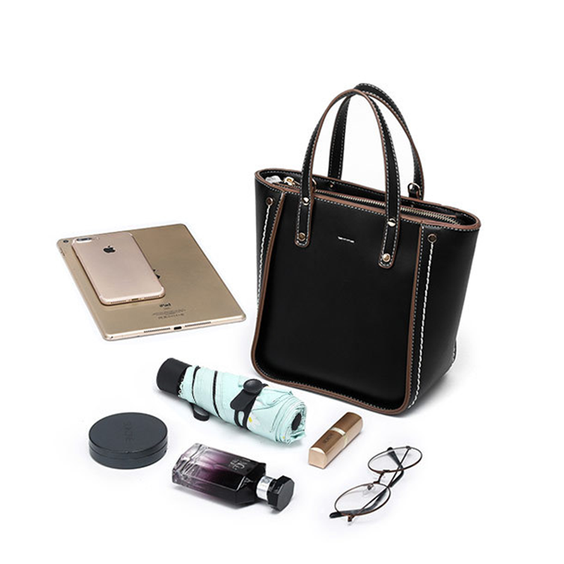 IELGY bucket Atmosphere street shoot rivet Handbag black Messenger Bag Small New Trendy Fashion