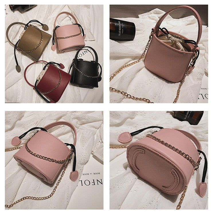 Shoulder bag chain bag portable mini bucket bag