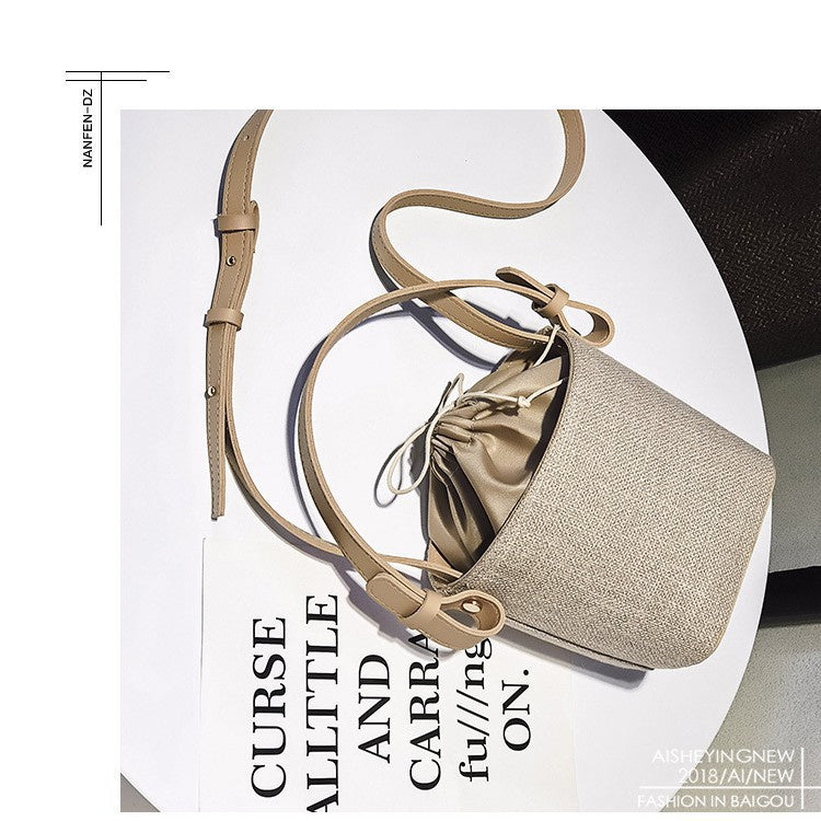IELGY canvas  stitching bucket bag with handbag Fashion