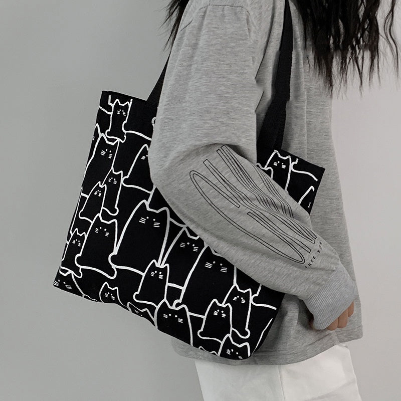 IELGY Japanese Korean style large-capacity simple portable canvas bag