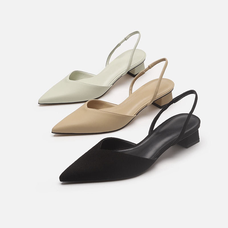 IELGY Simple pointed toe square heel sandals women