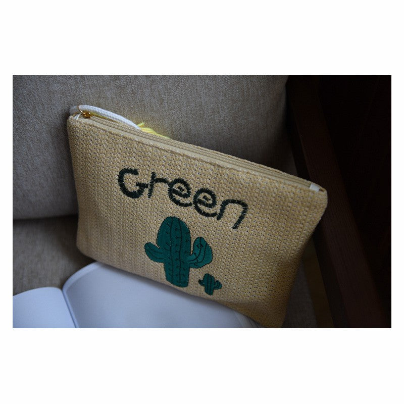 Straw bag cactus envelope bag