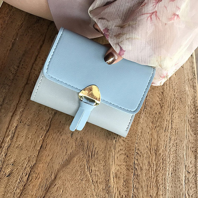 Women's wallet short section Korean version of the small fresh and lovely purse