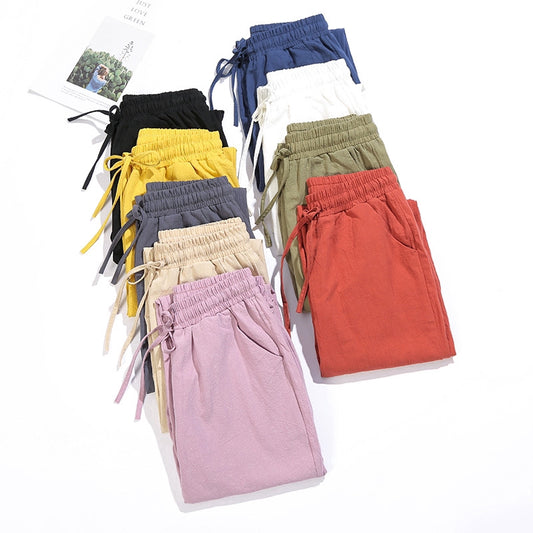 IELGY Cotton casual pants, harem pants, loose pants and thin legs