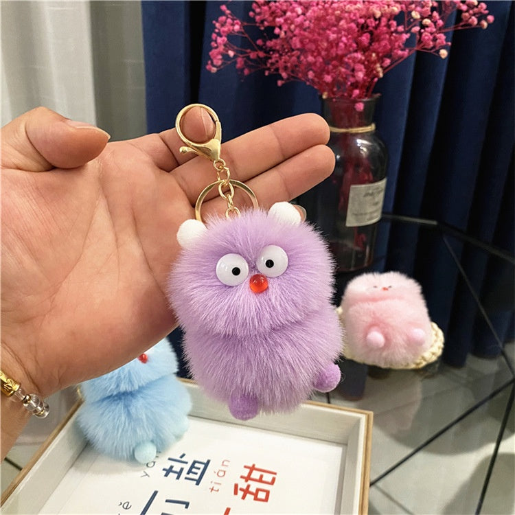IELGY Cute cartoon little monster plush doll bag pendant