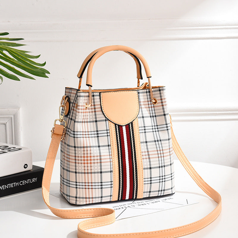 IELGY Women's bag all-matching simple Korean style bucket bag portable one shoulder casual trendy Crossbody
