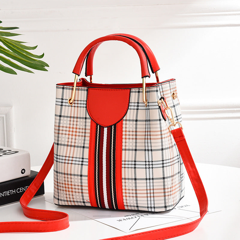 IELGY Women's bag all-matching simple Korean style bucket bag portable one shoulder casual trendy Crossbody
