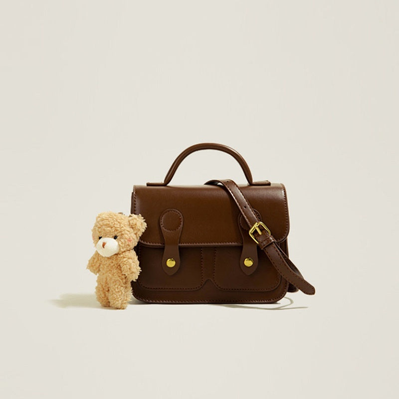 IELGY Fashion Retro Lady Bear Pendant All-match Messenger Bag