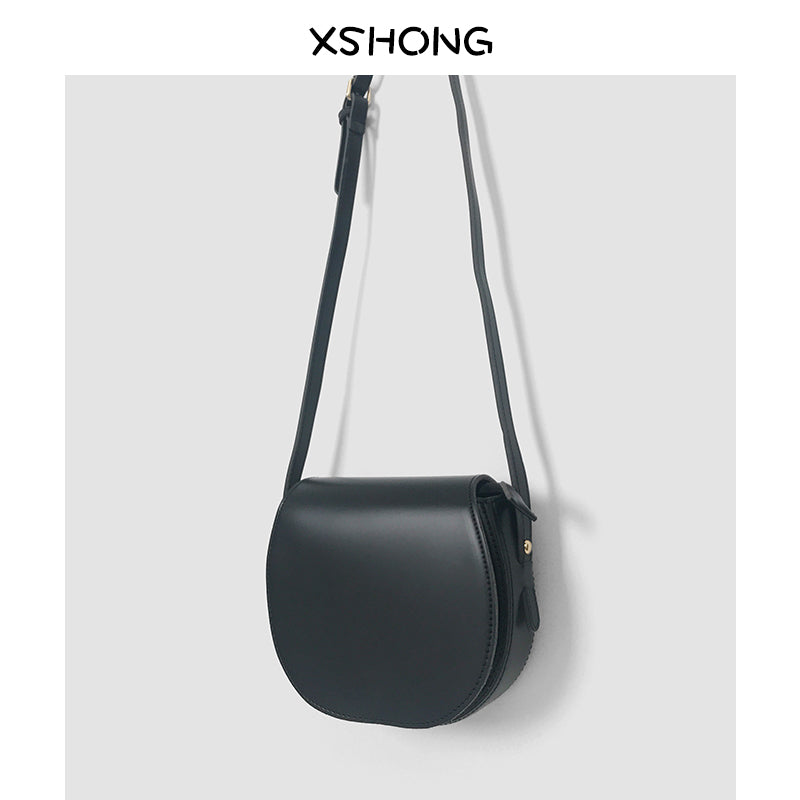 IELGY  retro saddle bag women bag Hong Kong wind oblique satchel ins small bag single shoulder simple 100 lap