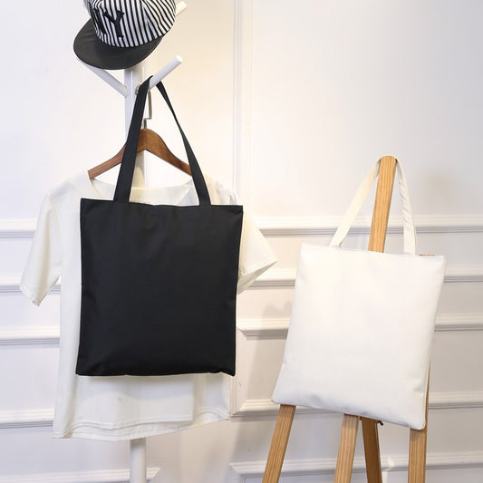 Solid color canvas bag art female shoulder canvas bag