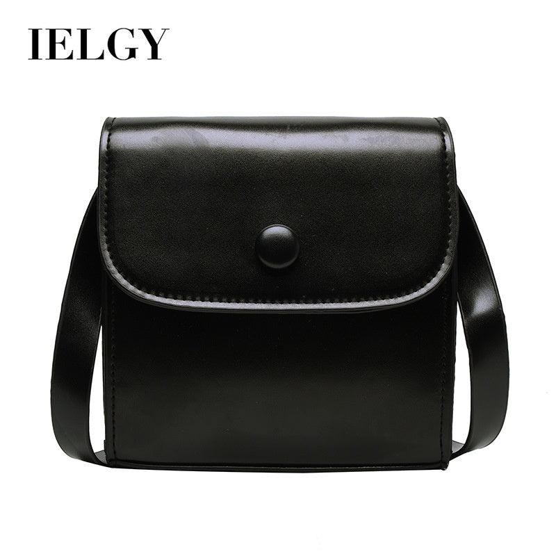 IELGY Retro messenger bag Hong Kong style all-match square bag Korean version of simple solid color large capacity single shoulder
