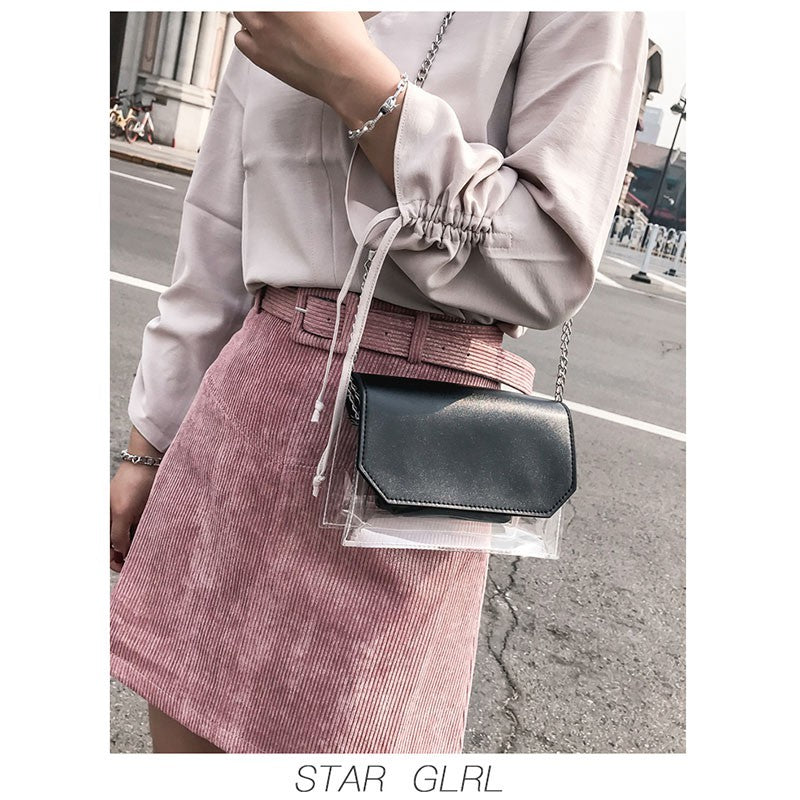 Laser Transparent Jelly Bag Messenger Bag