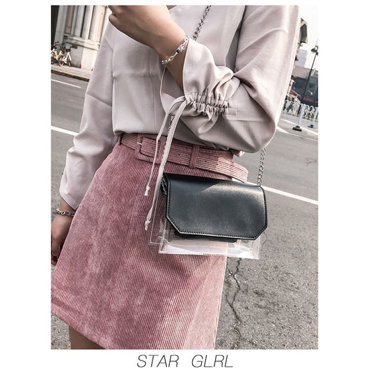 Laser Transparent Jelly Bag Messenger Bag