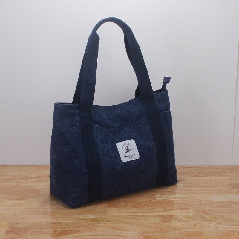 IELGY casual large-capacity canvas bag women's single-handle shoulder bag fashion multi-bag female bag mommy canvas bag