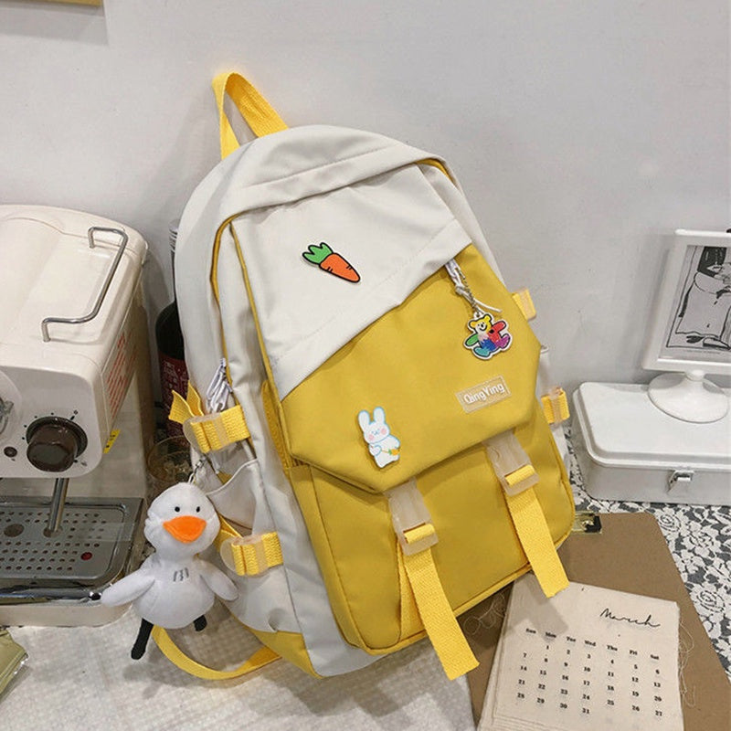 IELGY school bag female ins wild black fashion design backpack