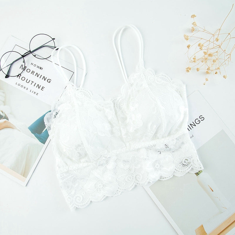 IELGY Lace beauty back sun flower wrapped chest underwear vest tube top