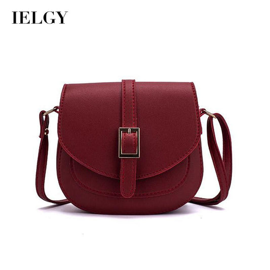 IELGY Fashion Women's bag Mobile phone Saddle Japanese and Korean All-match Black 4 colors Diagonal One shoulder Trendy