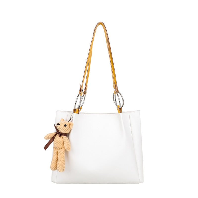 IELGY Metal Ring Simple Large Capacity One-shoulder Tote Bag