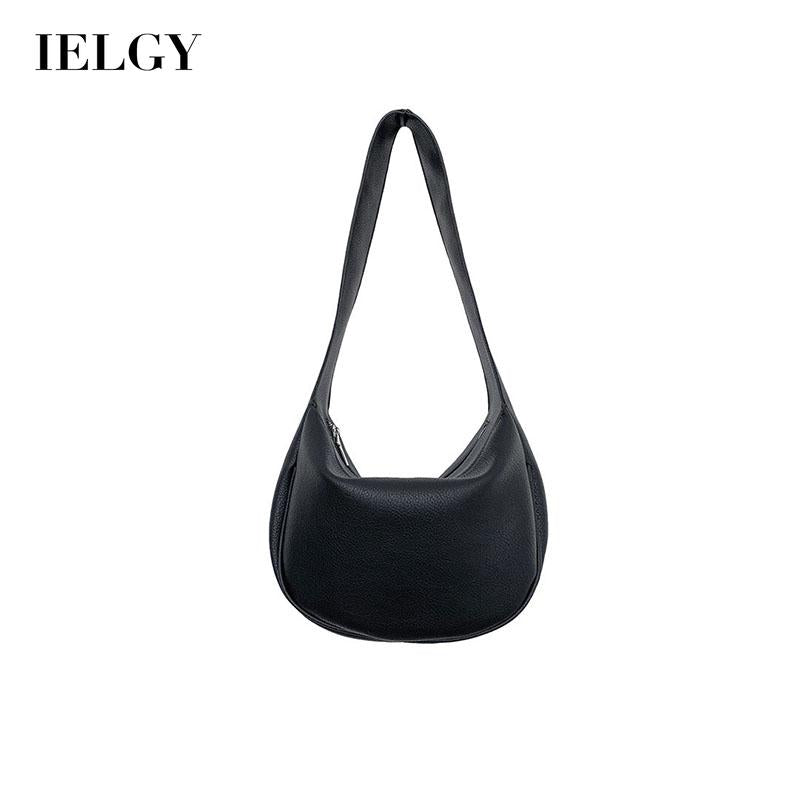 IELGY Large capacity Korean version Simple Retro Tote Fashion Trendy Black Woman's bag One shoulder