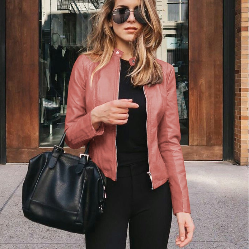IELGY autumn and winter women's fashion leather PU suit jacket