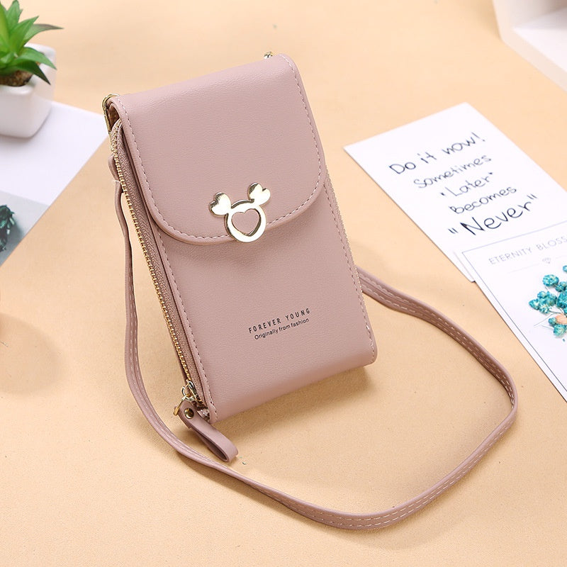 IELGY Korean mobile phone bag ladies messenger bag PU fashion multi-purpose coin purse