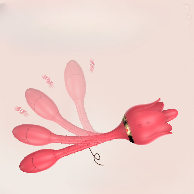 YOUTHAV Lotus vibration stimulation G-spot curved tube silicone fun jumping egg motor 12 frequency super strong vibration teasing tongue licking jumping egg