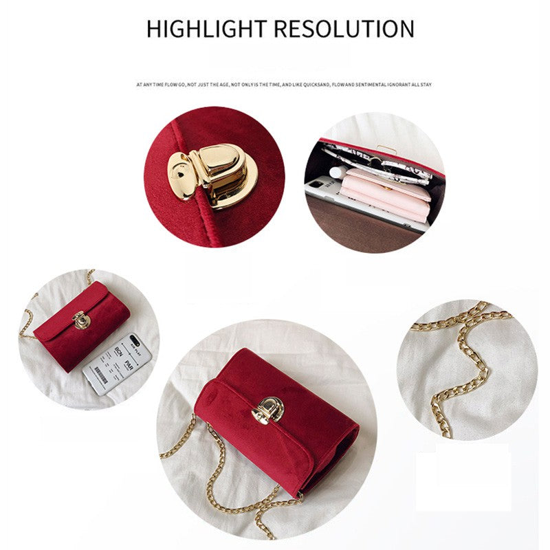 Velvet bag Messenger bag chain bag