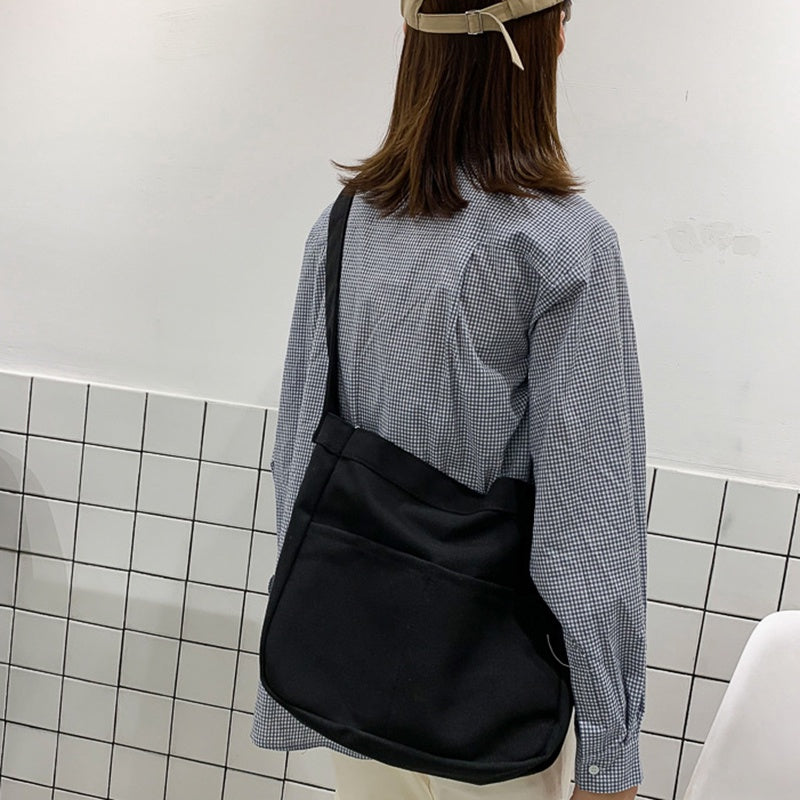 IELGY bag women's shoulder retro canvas bag large capacity all-match messenger bag tide