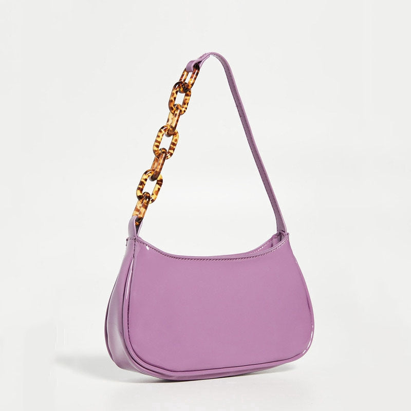 IELGY Fashion brand designer acrylic chain staff carrying single shoulder underarm bag