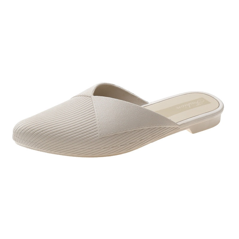 IELGY casual Korean style solid color fashion outer wear Baotou slippers