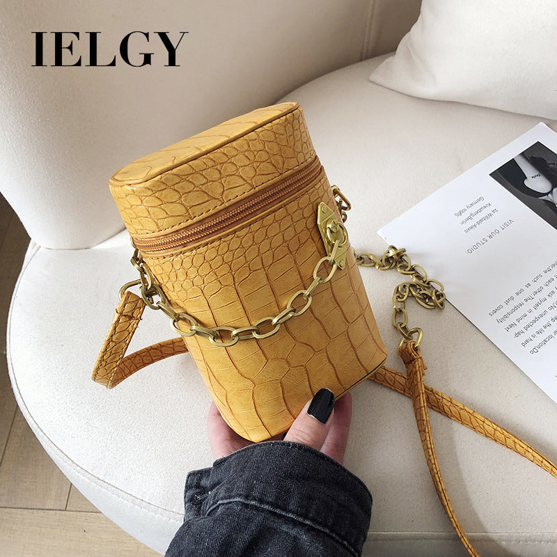 IELGY crocodile pattern chain fashion simple messenger bag personality ins trend shoulder bag