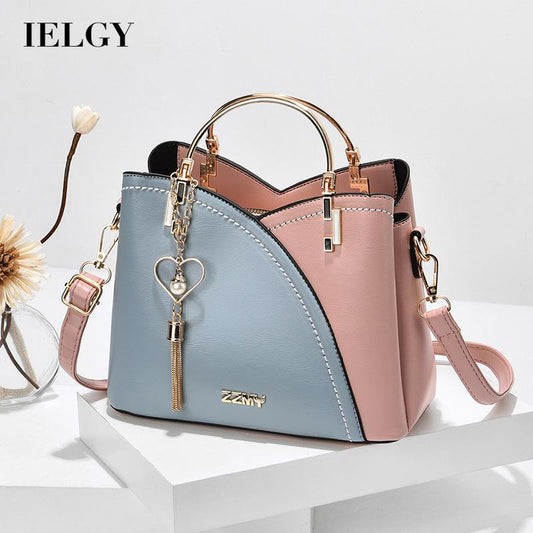 IELGY trendy metal letters large-capacity fashion accessories color-blocking messenger bag