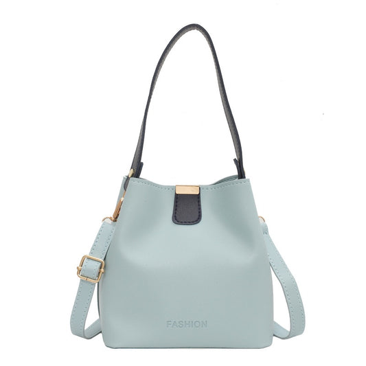 IELGY Korean version One-shoulder crossbody Contrast bucket bag