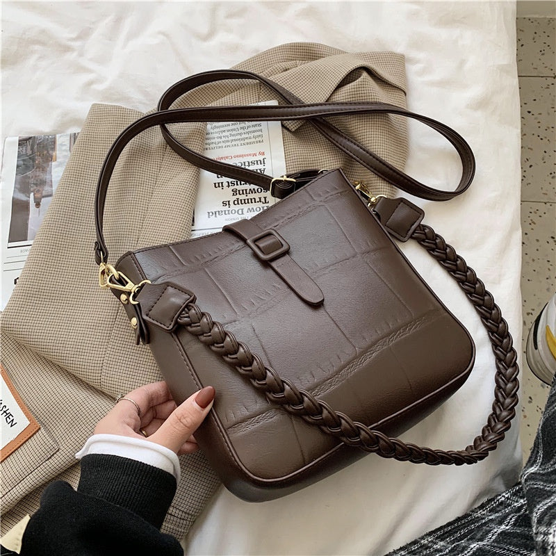 IELGY Fashion Ladies Large-capacity Korean Style Diagonal Bag Soft Leather Belt Buckle