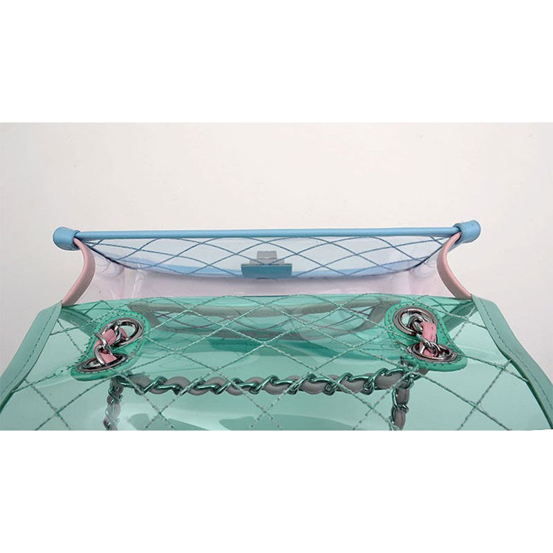 Transparent bag Lingge chain bag Messenger bag Jelly bag