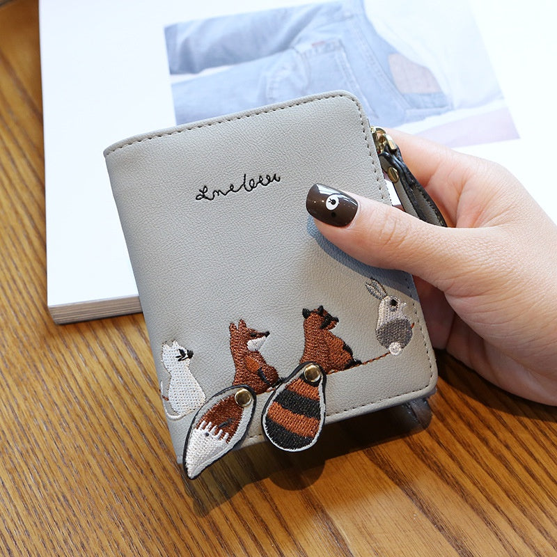 IELGY ins wallet women short Korean style cute small fresh mini trendy personality coin purse