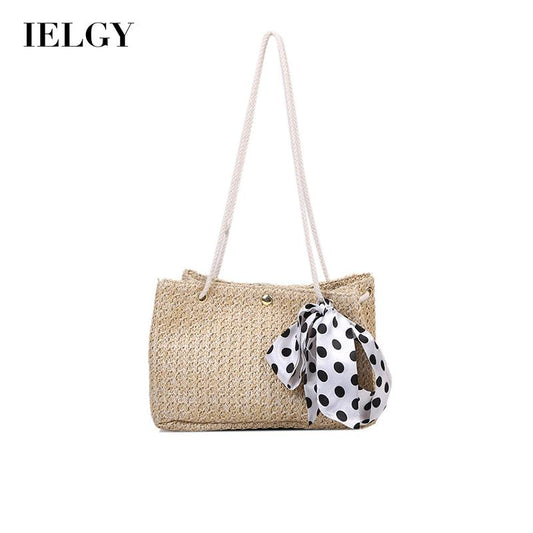 IELGY Korean retro bow woven bucket bag