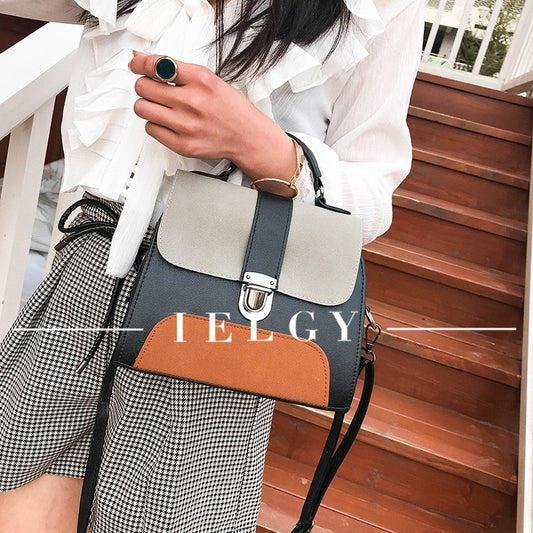 IELGY Shoulder bag matte hit color shoulder bag