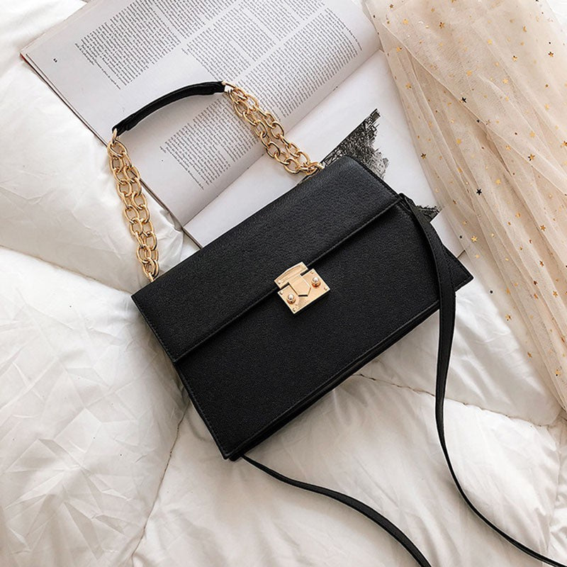 IELGY Women's bag one-shoulder all-match large capacity Korean version stylish simple square chain crossbody