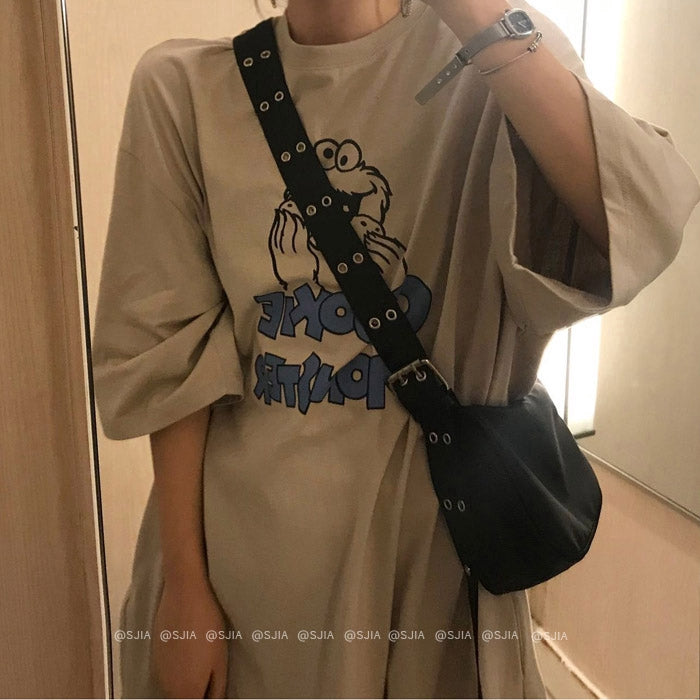 IELGY Korean leisure backpack simple bag female Black Messenger Bag