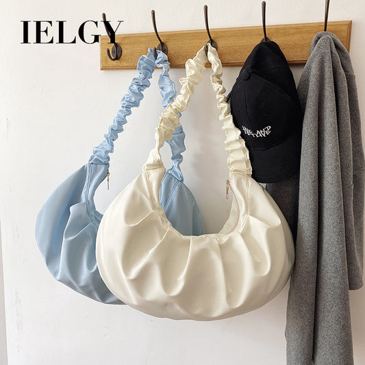 IELGY Cloud bag female fold bag OL commuter wild armpit bag soft face shoulder bag handbag