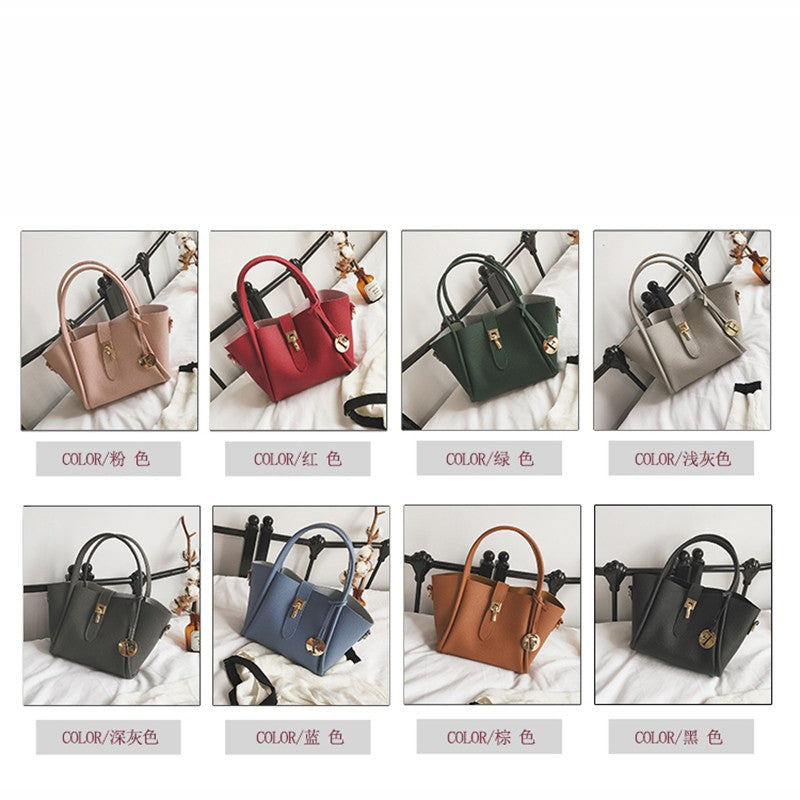 IELGY New Litchi pattern lock handbags