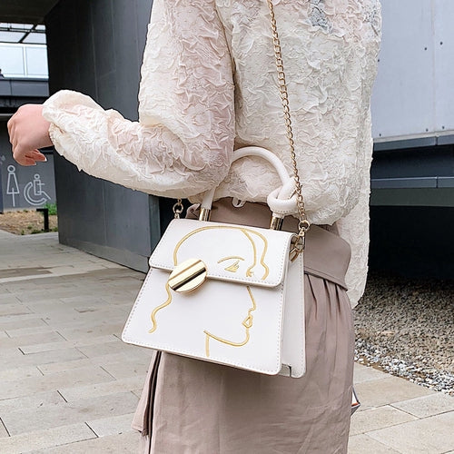 IELGY Fashion Embroidered Handbag Chain Single Shoulder Crossbody Bag