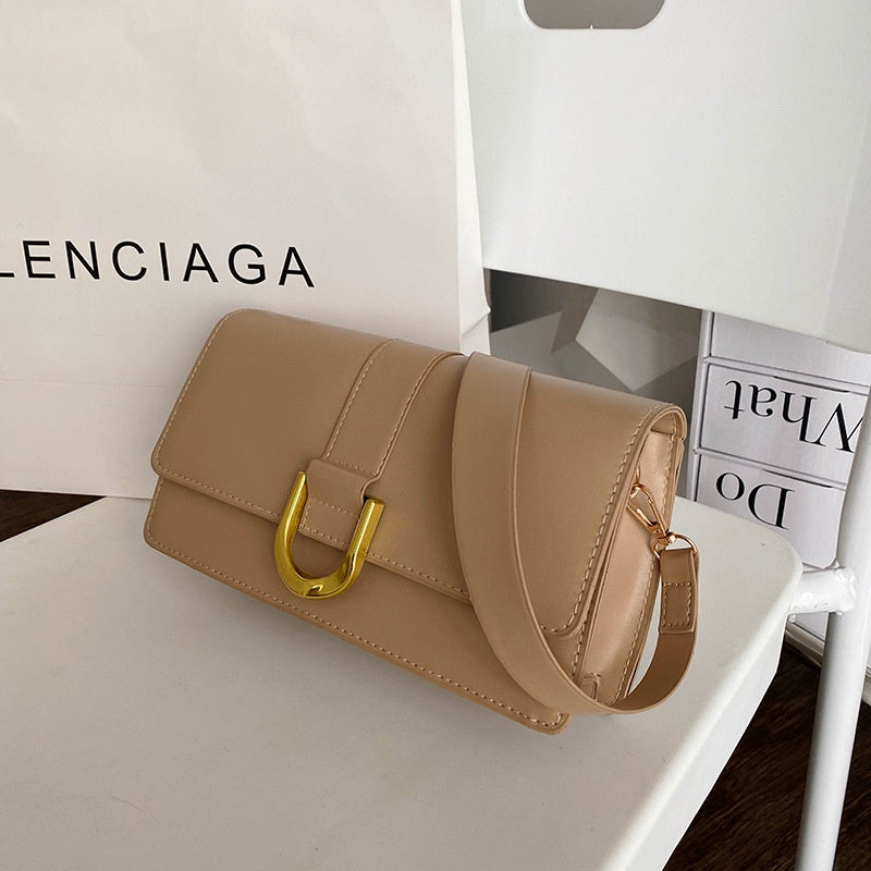 IELGY Ladies summer western style  One Shoulder Underarm Bag Solid Color Snap Button Square Bag for Women's Street Fashion