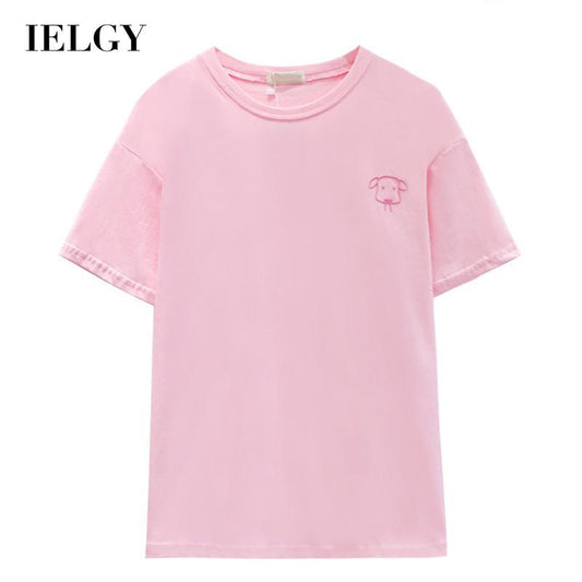 IELGY cotton simple bottoming shirt new summer women's loose t-shirt all-match top