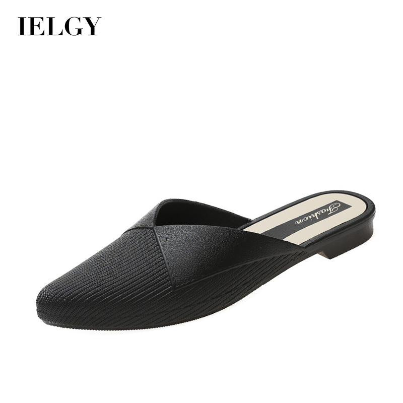 IELGY casual Korean style solid color fashion outer wear Baotou slippers